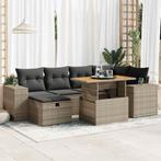 vidaXL 8-delige Loungeset met kussens poly rattan acacia, Tuin en Terras, Tuinsets en Loungesets, Verzenden, Nieuw, Rotan, Loungeset