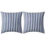 vidaXL Buitenkussens 45x45 cm gestreept marineblauw 2 st, Huis en Inrichting, Woonaccessoires | Kussens, Verzenden, Nieuw, Blauw