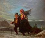 Louis Touissant (1826-1887) - Children with Christmas tree, Antiek en Kunst