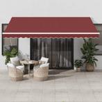 vidaXL Luifel handmatig uittrekbaar 450x300 cm bordeauxrood, Verzenden, Nieuw