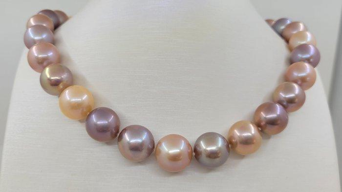 Halsketting - 14 karaat Witgoud - 13x15mm Grote Edison Parel, Sieraden, Tassen en Uiterlijk, Kettingen