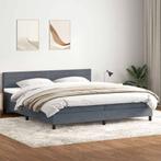vidaXL Boxspring met matras fluweel donkergrijs 180x220 cm, Verzenden, Nieuw, Grijs, Stof