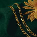 Gouden Figaro schakel ketting | 44,5 cm, Sieraden, Tassen en Uiterlijk, Kettingen, Ophalen of Verzenden, Gebruikt, Overige kleuren