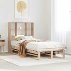 vidaXL Bed met boekenkast zonder matras massief hout 90x190, Huis en Inrichting, 90 cm, Eenpersoons, Bruin, Verzenden