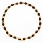 Halsketting - 14 karaat Geel goud - Granaat, Sieraden, Tassen en Uiterlijk, Nieuw