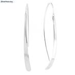 Zilveren curvy oorhangers, Verzenden, Nieuw, Zilver