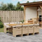 vidaXL 9-delige Tuinset met kussens poly rattan beige, Tuin en Terras, Tuinsets en Loungesets, Nieuw, 8 zitplaatsen, Tuinset, Verzenden