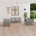 vidaXL 6-delige Loungeset massief grenenhout grijs, Tuin en Terras, Tuinsets en Loungesets, Verzenden, Nieuw, Loungeset