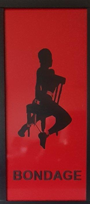 Amsterdam red light district reclame - Reclamebord met, Antiek en Kunst, Antiek | Wandborden en Tegels