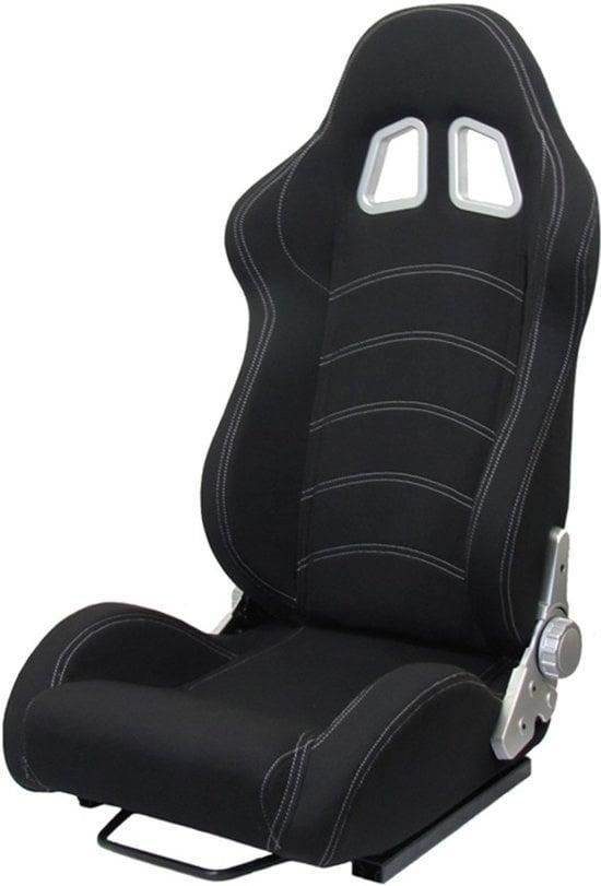 Sportstoel auto zwart met rails gestoffeerd, Auto diversen, Tuning en Styling, Ophalen of Verzenden