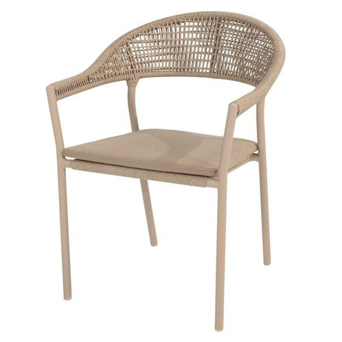 Sienna stapelbare dining tuinstoel rope venao latte Taste, Tuin en Terras, Tuinstoelen, Nieuw, Aluminium, Ophalen of Verzenden