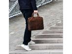 DSTRCT Wall Street Leren Laptoptas - 15,4 inch - Cognac, Verzenden, Zo goed als nieuw