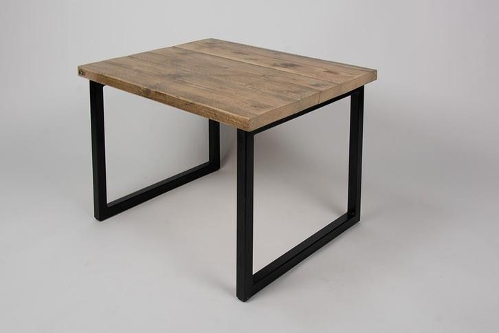 Bijzettafel Industrieel - Hout &amp; Metaal (Tafels), Antiek en Kunst, Antiek | Meubels | Tafels, Ophalen of Verzenden