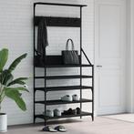 vidaXL Kledingrek met schoenenrek 90x34x184 cm zwart, Kleding | Dames, Kledingrekken, Verzenden, Nieuw