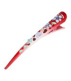 Haarspeld Duckklem Opengewerkt Glitter Bloemen 13cm Rood ..., Verzenden, Nieuw