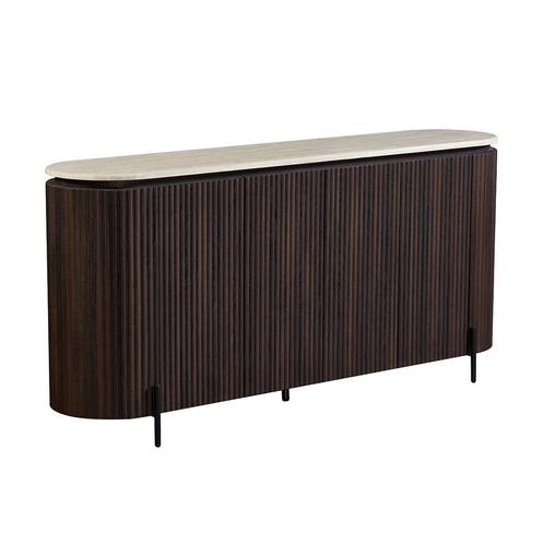 *WOONWINKEL* Walnoot Dressoir Met Travertin Blad, Huis en Inrichting, Kasten | Dressoirs, Nieuw, Verzenden