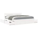 vidaXL Bed met lades en matras massief grenenhout wit, Huis en Inrichting, Slaapkamer | Bedden, Eenpersoons, Verzenden, Wit, Nieuw