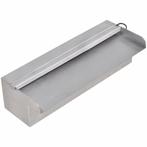vidaXL Zwembadwaterval met LEDs rechthoekig 30 cm roestvrij, Verzenden, Nieuw