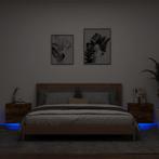 vidaXL Nachtkastjes met LEDs 2 st wandgemonteerd gerookt, Huis en Inrichting, Slaapkamer | Nachtkastjes, Nieuw, Verzenden
