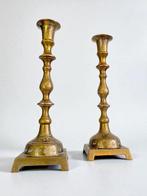 Kandelaar Met de hand gegraveerd - 19e eeuw (2) - Brons -, Antiek en Kunst