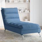 vidaXL Chaise longue met kussens stof blauw, Huis en Inrichting, Banken | Sofa's en Chaises Longues, Verzenden, Nieuw