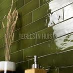 Equipe wandtegel manacor 6,5x40 basil groen glans handvorm, Nieuw, Ophalen of Verzenden, 10 m² of meer, Wandtegels