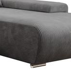 Sofa Iseo - Rechts - Met slaapfunctie - Donkergrijs, Huis en Inrichting, Banken | Bankstellen, Verzenden, Nieuw