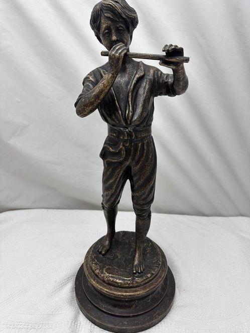 Lancini - sculptuur, Giovane flautista - 49 cm - Brons -, Antiek en Kunst, Antiek | Keramiek en Aardewerk