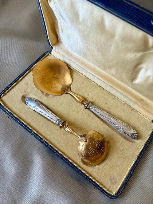 Dessertservies - Verguld, Zilver, Antiek en Kunst, Antiek | Goud en Zilver