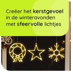 Kerstverlichting Raam Kerstkrans + Sneeuwvlok + Kerstster -, Diversen, Kerst, Verzenden, Nieuw