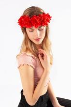 Bloemenkrans Haar Hibiscus Hawaii Rood Bloemen Haarband Hula, Ophalen of Verzenden, Nieuw, Carnaval, Accessoires