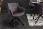 Draaibare design stoel EUPHORIA donkergrijs fluweel met, Ophalen of Verzenden, Nieuw