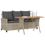 vidaXL Tuinbank 3-zits met kussens & tafel poly rattan, Verzenden, Nieuw, Rotan
