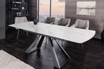Uitschuifbare eettafel CONCORD 180-230cm wit keramiek marmer, Huis en Inrichting, Tafels | Eettafels, Ophalen of Verzenden, Nieuw