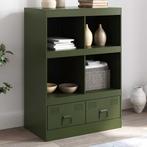 vidaXL Dressoir 67x39x95 cm staal olijfgroen, Huis en Inrichting, Kasten | Dressoirs, Verzenden, Nieuw, 50 tot 100 cm, Metaal