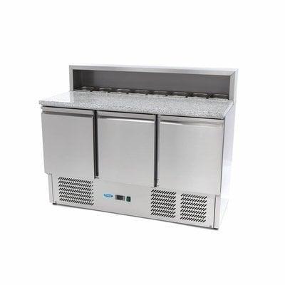 RVS Pizzawerkbank-Pizzatafel-Pizza Saladette -3 Deuren (Nieu, Zakelijke goederen, Horeca | Keukenapparatuur, Ophalen of Verzenden