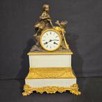Tafelklok Empire - Verguld brons, Gepatineerd brons -, Antiek en Kunst