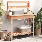 vidaXL Oppottafel met spoelbak 147,5x44x139,5 cm vurenhout, Tuin en Terras, Verzenden, Nieuw