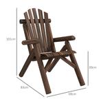 TRUUSK Adirondack Tuinstoel Houten Stoel Hoog Rugleuning Met, Tuin en Terras, Verzenden, Nieuw
