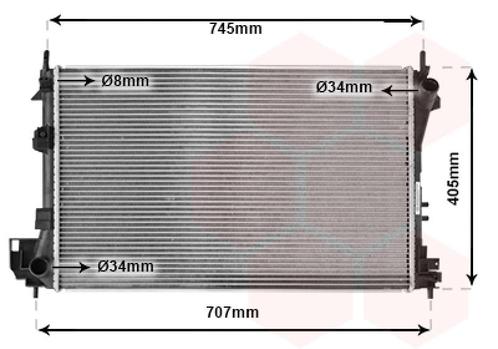 RADIATOR VOOR FIAT CROMA 194 2005-2007 1300246, Auto-onderdelen, Airco en Verwarming, Nieuw, Ophalen of Verzenden