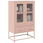 vidaXL buffetkast 68x39x111,5 cm staal roze, Verzenden, Nieuw, Metaal