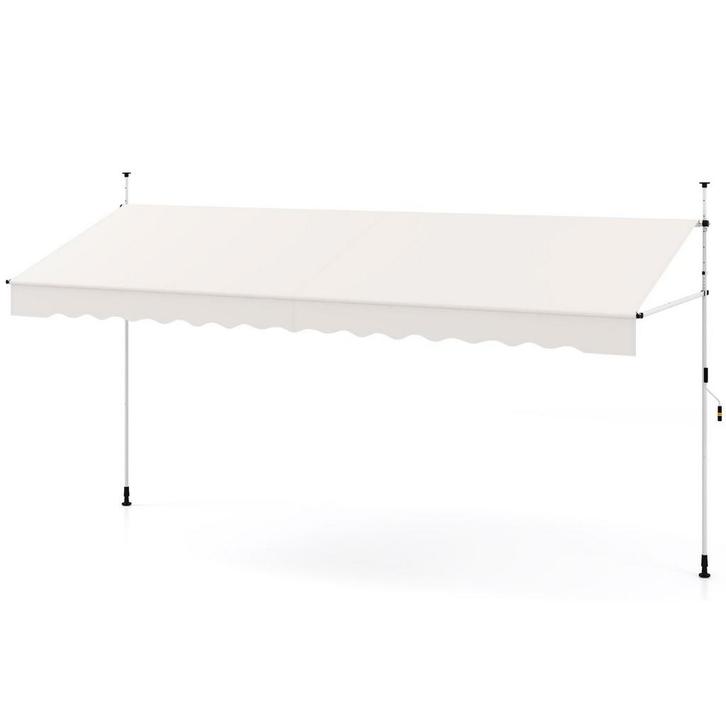 2dekans | Coast 400x120/135/150x210-300 cm Witte, Tuin en Terras, Zonneschermen, Zo goed als nieuw, Ophalen of Verzenden