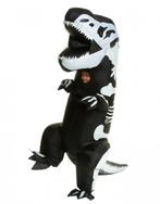 KIMU® Opblaas Kostuum T-Rex Zwart Wit Skelet Opblaasbaar Pak, Kleding | Heren, Carnavalskleding en Feestkleding, Carnaval, Nieuw