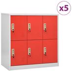 vidaXL Lockerkasten 5 st 90x45x92,5 cm staal lichtgrijs en, Verzenden, Nieuw