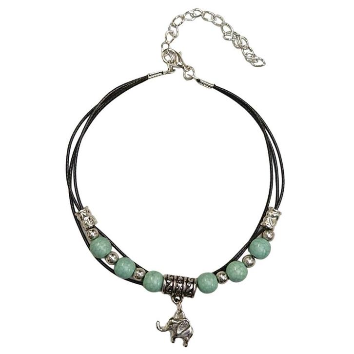 Fako Bijoux - Enkelbandje - Koord - Turquoise - Olifantje, Sieraden, Tassen en Uiterlijk, Enkelbandjes en Enkelkettinkjes, Verzenden