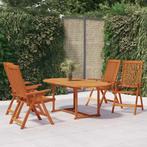 vidaXL 5-delige Tuinset massief eucalyptushout, 4 zitplaatsen, Verzenden, Nieuw, Tuinset