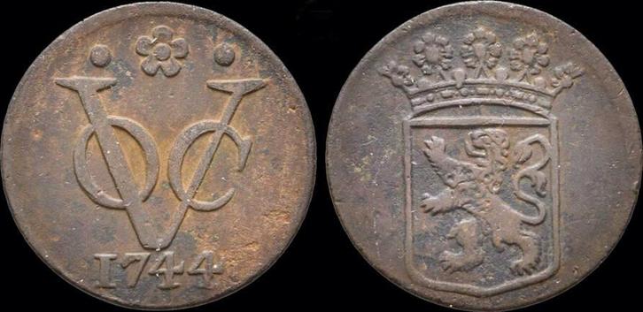 1744 Netherlands Westfriesland duit 1792 koper, Postzegels en Munten, Munten | Europa | Niet-Euromunten, Verzenden