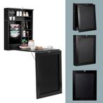 2dekans | Coast Inklapbare Wandtafel - Zwart - 60 x 15 x 76, Huis en Inrichting, Ophalen of Verzenden, Zo goed als nieuw