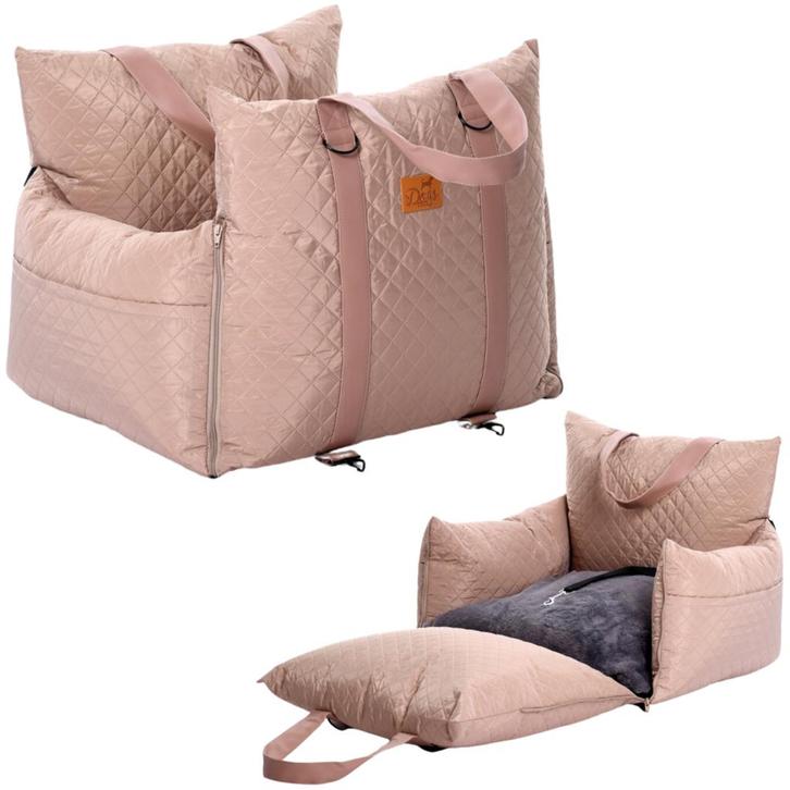 Luxe Honden autostoel  Royal+ Taupe Waterproof Quilt, Dieren en Toebehoren, Honden-accessoires, Nieuw, Ophalen of Verzenden