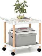 COSTWAY Serveerwagen 2 niveaus, nisrek op wielen, keukentrol, Verzenden, Zo goed als nieuw